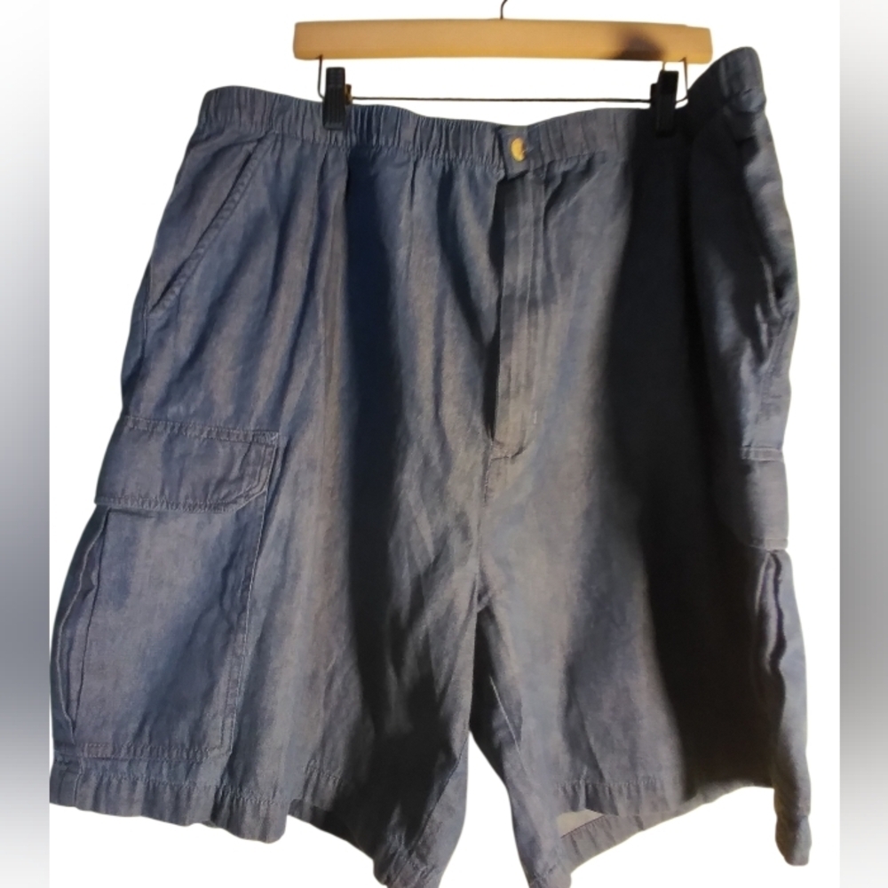 NWOT Men's Kingsize Knockaround  Blue Cargo Denim Jean Shorts 100% Cotton 2x